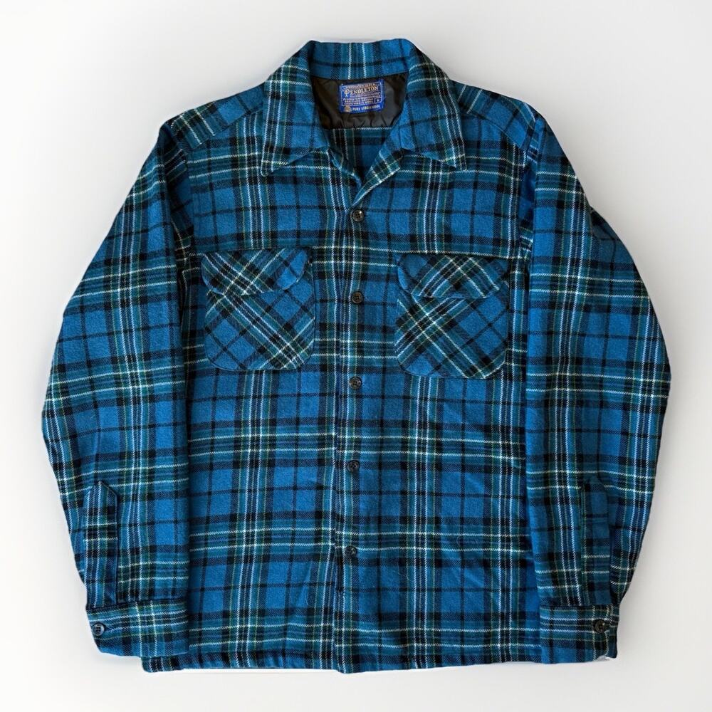 Vintage Pendleton Loop Collar Shirt S Multicolor 80s Wool Workwear Outerwear